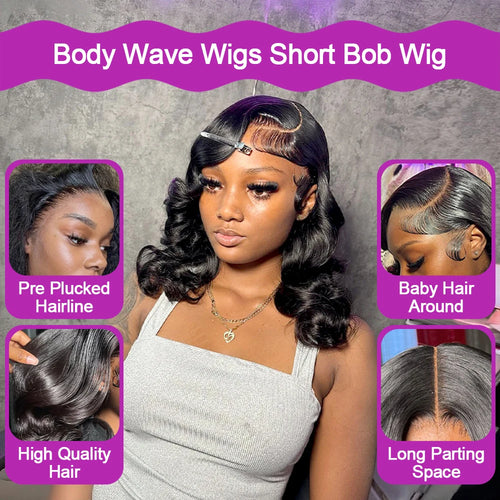 Glueless Short Bob Wig — Body Water Wave